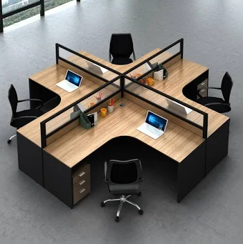 The Synergy 4-Way Modular Office Workstation Cluster Pod ✨🏢