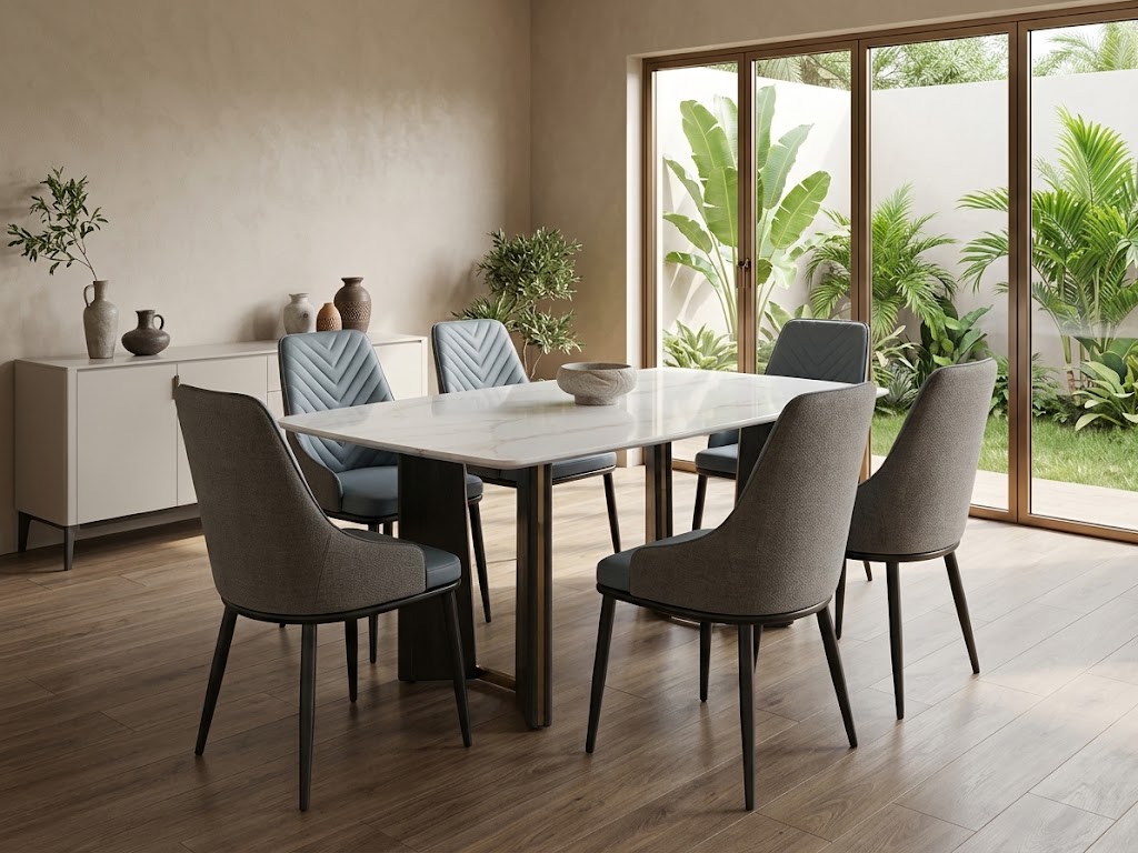 The Verona Rectangular Marble Dining Set (1600mm x 900mm) ✨🍽️