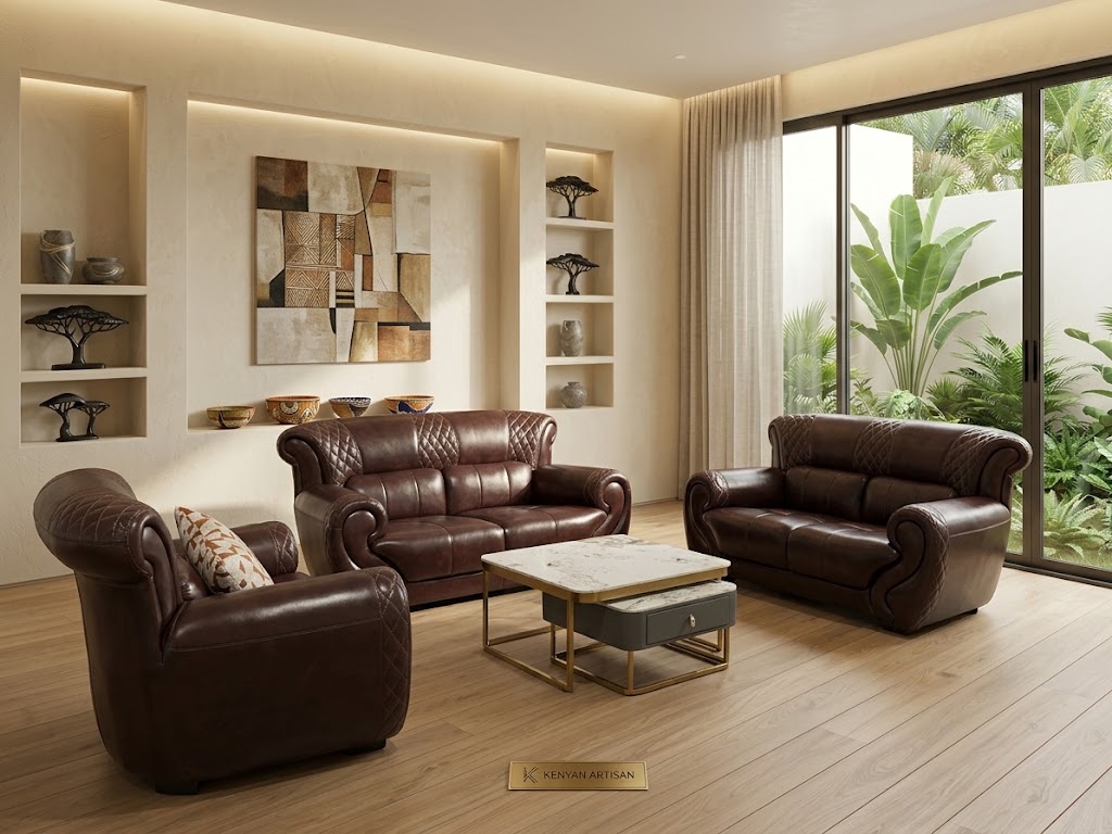 The Kensington Classic Leather Sofa Suite ✨🛋️
